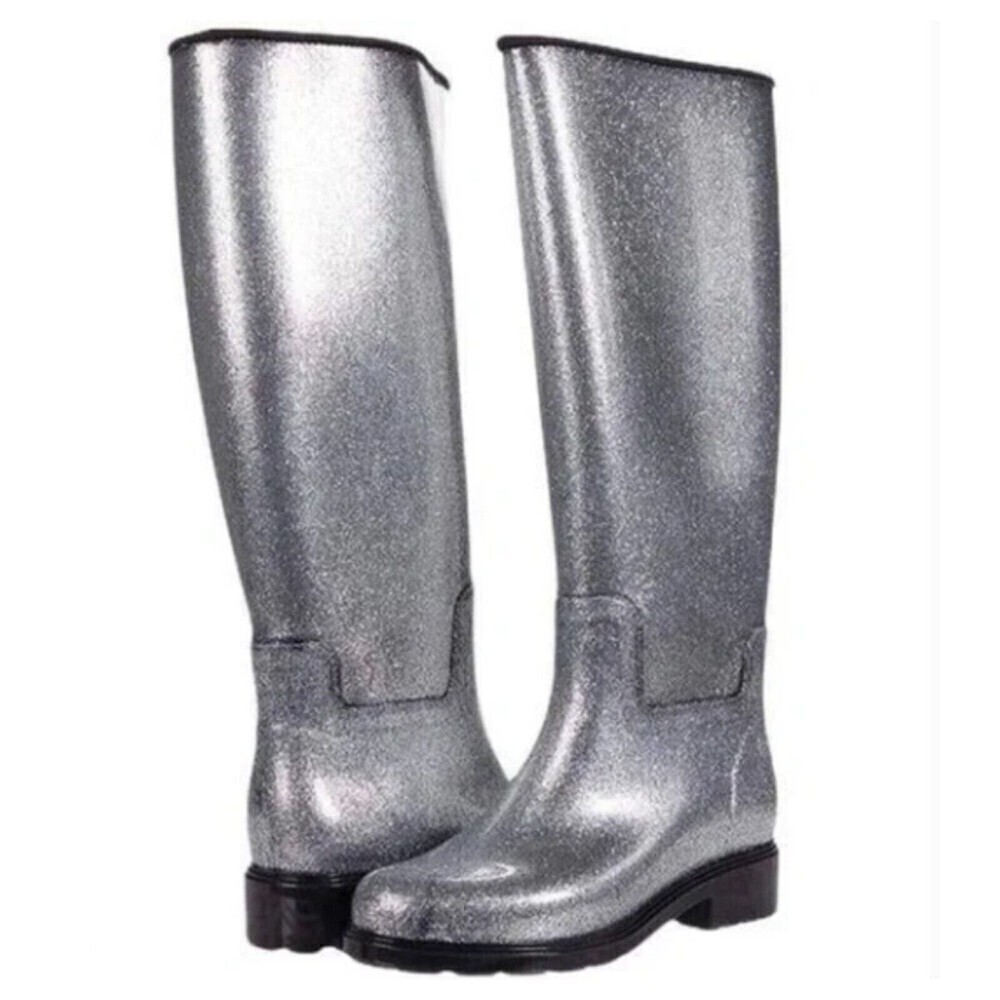 MELISSA Thermal Seasonal Rainboots Women's Boots Silver Lugged New Size 6